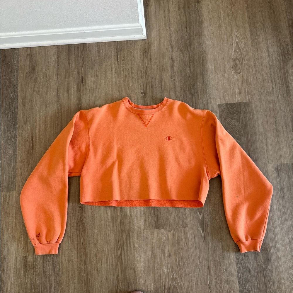 Champion Orange Cropped Crewneck